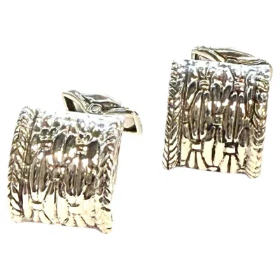 Pre-owned John Hardy Estate Pattern Cufflinks Sterling Silver Jh113 In Multiple