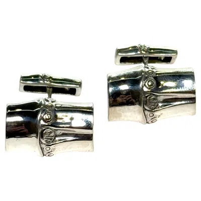 Pre-owned John Hardy Estate Sterling Silver Bamboo Collection Cufflinks Jh119 In Multiple