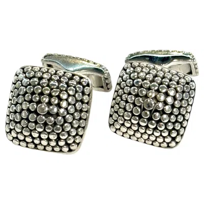 Pre-owned John Hardy Estate Sterling Silver Dot Cufflinks Jh111 In Multiple