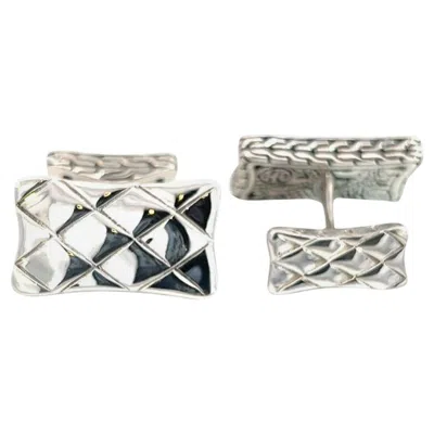 Pre-owned John Hardy Estate Weave Cufflinks Sterling Silver In Multi
