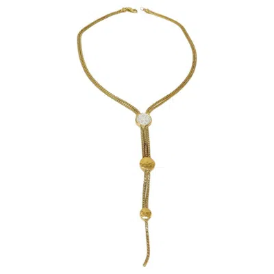Pre-owned John Hardy Exquisite  18k Gold Diamond Tassel Necklace In Multi