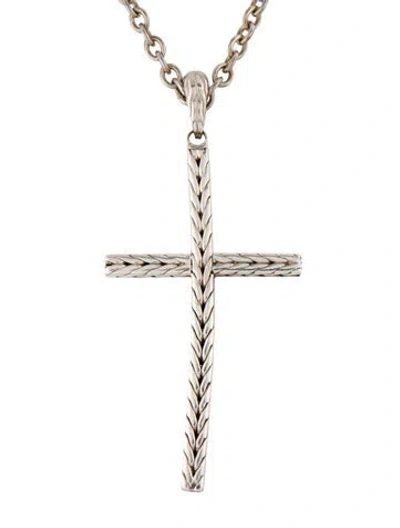 Pre-owned John Hardy Extra-lage Cross Necklace, 22" In Multi