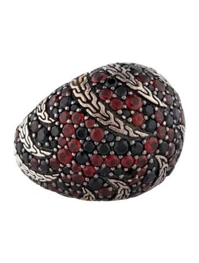 Pre-owned John Hardy Garnet & Spinel Palau Macan Lava Dome Ring In Multi