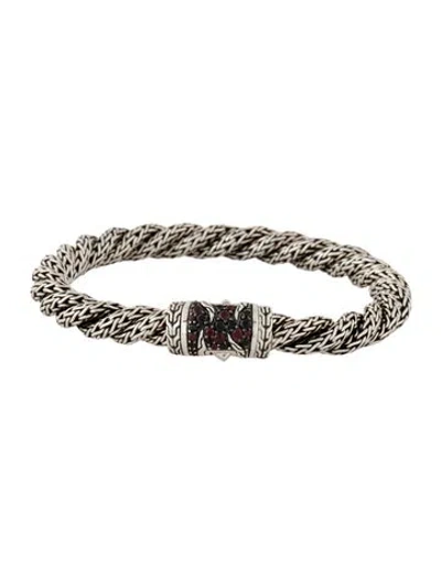 Pre-owned John Hardy Garnet, Sapphire & Spinel Palu Lava Bracelet, 6.75" In Multi