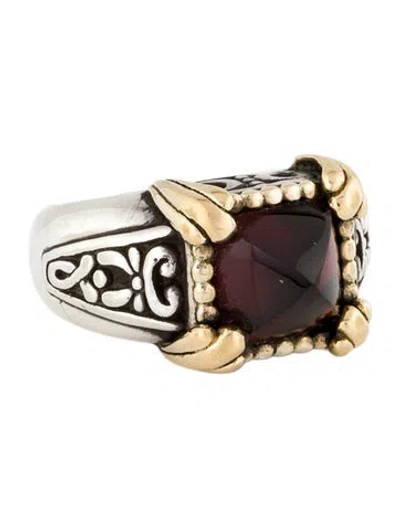 Pre-owned John Hardy Garnet Sugarloaf Cocktail Ring In Multi