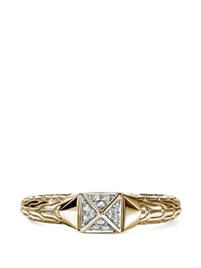 John Hardy Gold Diamond Stud Ring