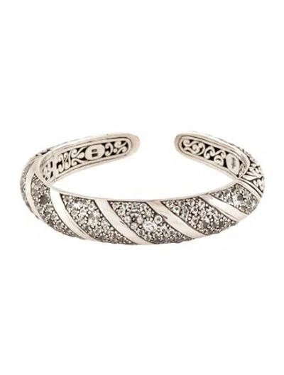 Pre-owned John Hardy Goshenite Hinged Cuff Bracelet, 6.25" In Multi