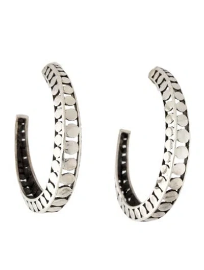 Pre-owned John Hardy Graduated Dot Hoop Earrings In Multi
