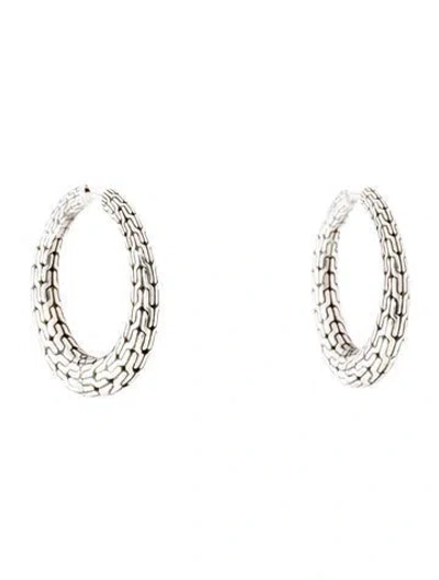 Pre-owned John Hardy Graduated Hoop Earrings In Multi