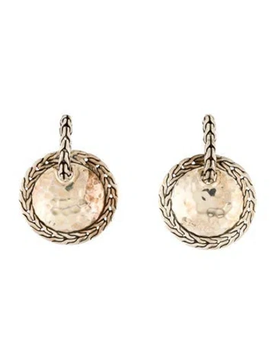 Pre-owned John Hardy Hammered Disc Drop Earrings In Multi