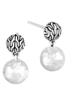 JOHN HARDY JOHN HARDY HAMMERED DROP STUD EARRINGS