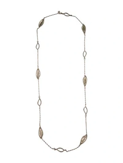 Pre-owned John Hardy Hammered Leaf Station Necklace, 36.25" In Multi