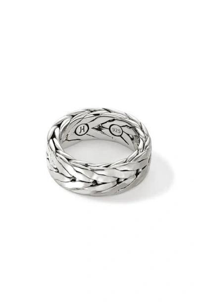 John Hardy Hammered Silver Chain Band Ring