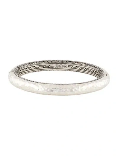 Pre-owned John Hardy Hammered Slim Kick Hinged Bangle, 6.75" In Multi