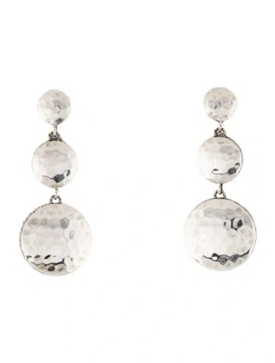 Pre-owned John Hardy Hammered Triple Drop Earrings In Multi