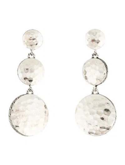 Pre-owned John Hardy Hammered Triple Drop Earrings In Multicolor