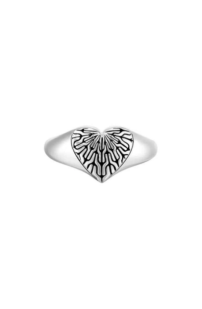 John Hardy Heart Classic Chain Ring In Silver