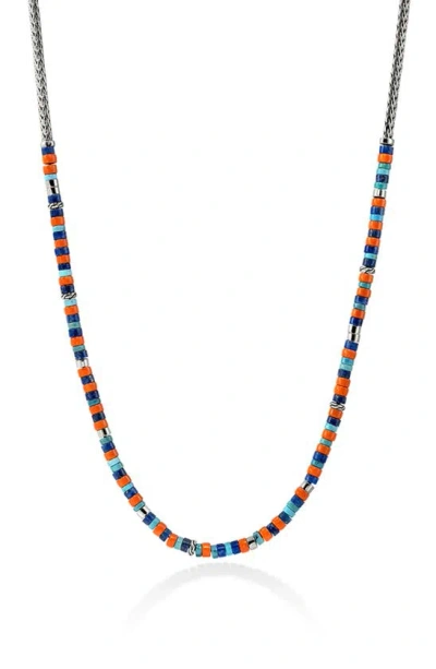 John Hardy Heishi Beaded Necklace In Silver