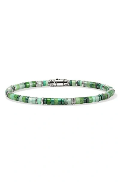 John Hardy Heishi Bracelet, Gemstones, Sterling Silver In Green