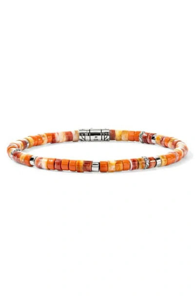 John Hardy Heishi Bracelet, Gemstones, Sterling Silver In Orange