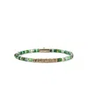 John Hardy Heishi Bracelet, Hardstones, Emeralds, Gold