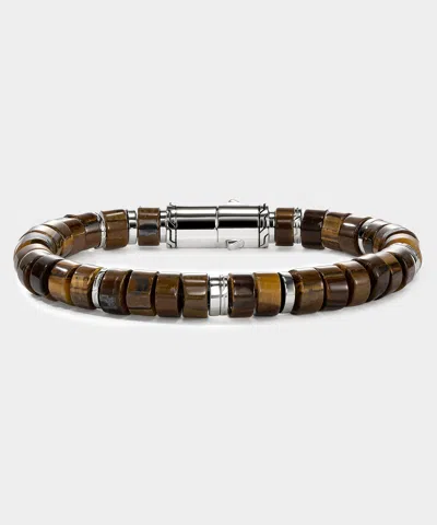 John Hardy Heishi Bracelet In Silver In Brown