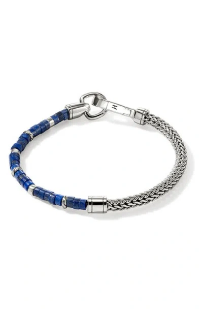 John Hardy Heishi Chain Bracelet Silver Gemstones In Blue
