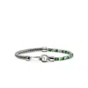 John Hardy Heishi Chain Bracelet, Sterling Silver, Hardstones, Emeralds In Green
