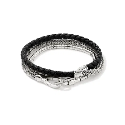 John Hardy Heishi Chain Wrap Bracelet In Black