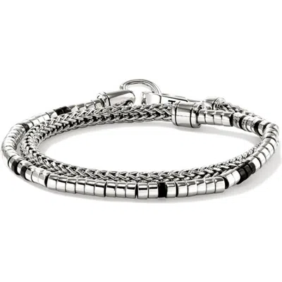 John Hardy Heishi Double Wrap Bracelet In Silver