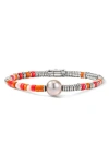 John Hardy Heishi Freshwater Pearl & Bead Silver Bracelet