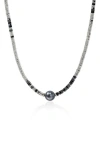 John Hardy Heishi Freshwater Pearl & Bead Silver Necklace