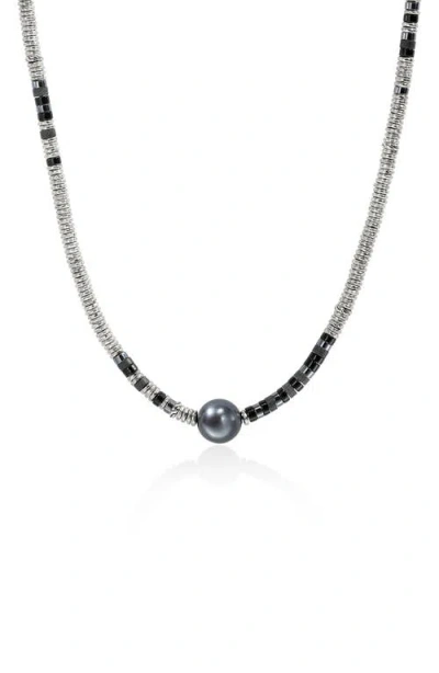 John Hardy Heishi Freshwater Pearl & Bead Silver Necklace