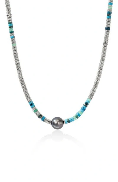 John Hardy Heishi Freshwater Pearl & Bead Silver Necklace