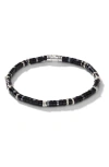 John Hardy Heishi Lapis Lazuli Beaded Bracelet In Silver/black