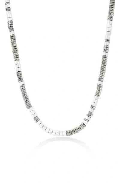 John Hardy Heishi Necklace In Silver/white