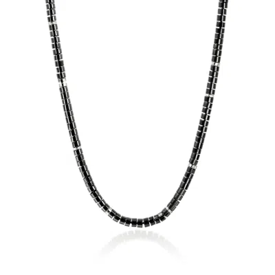 John Hardy Heishi Necklace, Sterling Silver, Black Onyx, 6mm In Blue