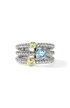 John Hardy Sterling Silver Heishi Gemstone Ring In Metallic