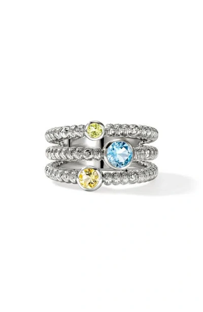 John Hardy Sterling Silver Heishi Gemstone Ring In Multi