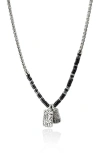 John Hardy Heishi Tag Necklace Sterling Silver In Metallic