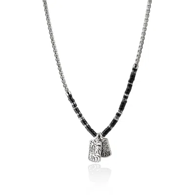 John Hardy Heishi Tag Necklace, Sterling Silver, Hardstones