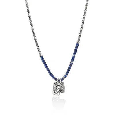 John Hardy Heishi Tag Necklace, Sterling Silver, Hardstones In Metallic