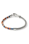 John Hardy Heishi Chain Bracelet, Silver, Gemstones In Silver/blue/orange