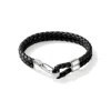 John Hardy Sterling Silver And Leather Bracelet In Black