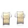 John Hardy Hoop Earrings Classic Chain 18k Yellow Gold & Sterling Silver With Diamond Hoop Earrings In Silver-tone