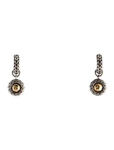 Pre-owned John Hardy Hoop Earrings W/ Drop Enhancers In Multi