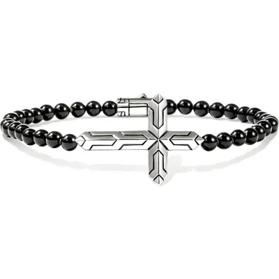 John Hardy Icon 50 Cross Bracelet In Black