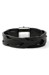 John Hardy Icon 50 Leather Bracelet In Black