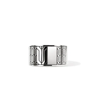 John Hardy Icon 50 Signet Ring, Sterling Silver In Metallic