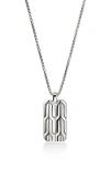 John Hardy Icon 50 Silver Tag Pendant Necklace In Silver